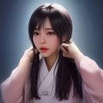 陈志明，漫画评论家，留短发的中年女性，表情自信，背景为漫画展览现场